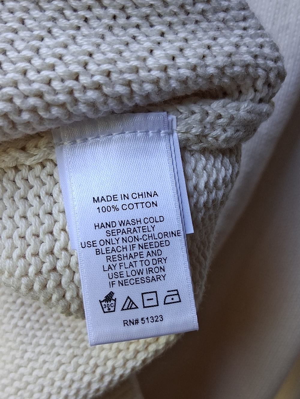 1. State Argyle Sweater Cream Knit M 100% Cotton - Picture 8 of 12